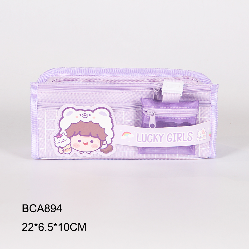 Purple designer pencil case custom pencil case